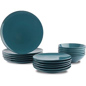 Amazon Basics 18-Piece Dinnerware Set Service for 6