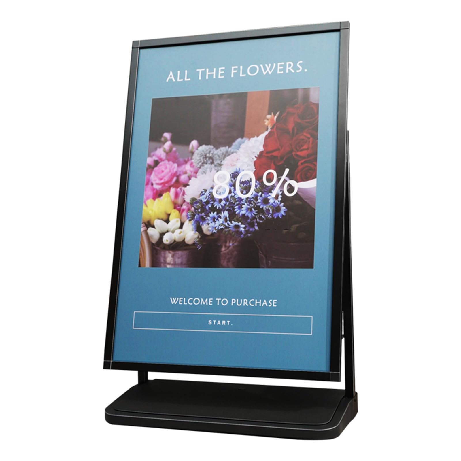 Soporte para carteles al aire libre, soporte portátil para pósteres, marco de aluminio resistente a la intemperie, exhibición de pie para eventos de negocios