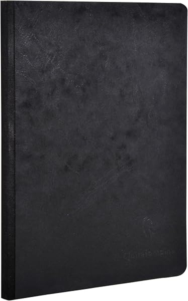 Clairefontaine 795461C Collection Nomaddict (ex Age Bag) Un Carnet Cousu Dos Toilé Noir - A5 14,8x21 cm - 192 Pages Lignées - Papier Blanc 90 g - Couverture Carte Lustrée Grain Cuir - 1