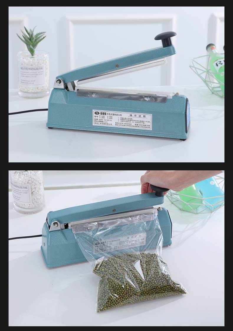 Hanchen Selladora Térmica 200/300/400mm Sellador de Bolsas de Plástico con Pantalla LED para Bolsa de PP PE Papel Kraft Textil no Tejido (Ancho de sellado: 3mm, Longitud de sellado: 200mm)