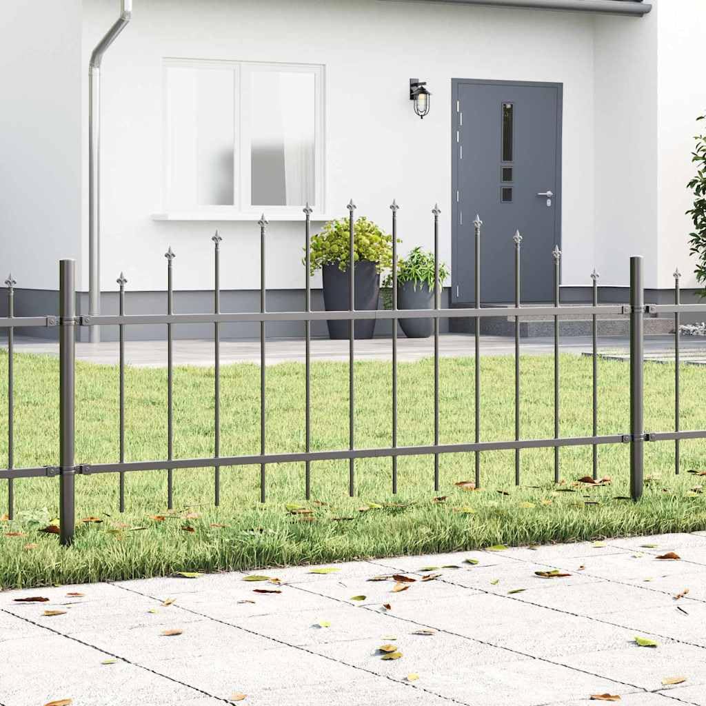 Generico Recinzione per Giardino Grigio 340 x 75 cm,Articoli di ferramenta,Barriere e recinzioni,Pannelli per recinzioni-3360094