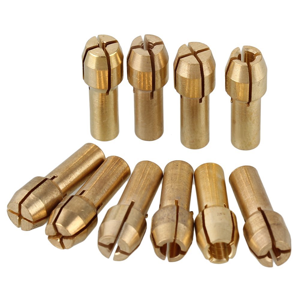 Brass Collet Set - 10 Rotary Tool Collets -1