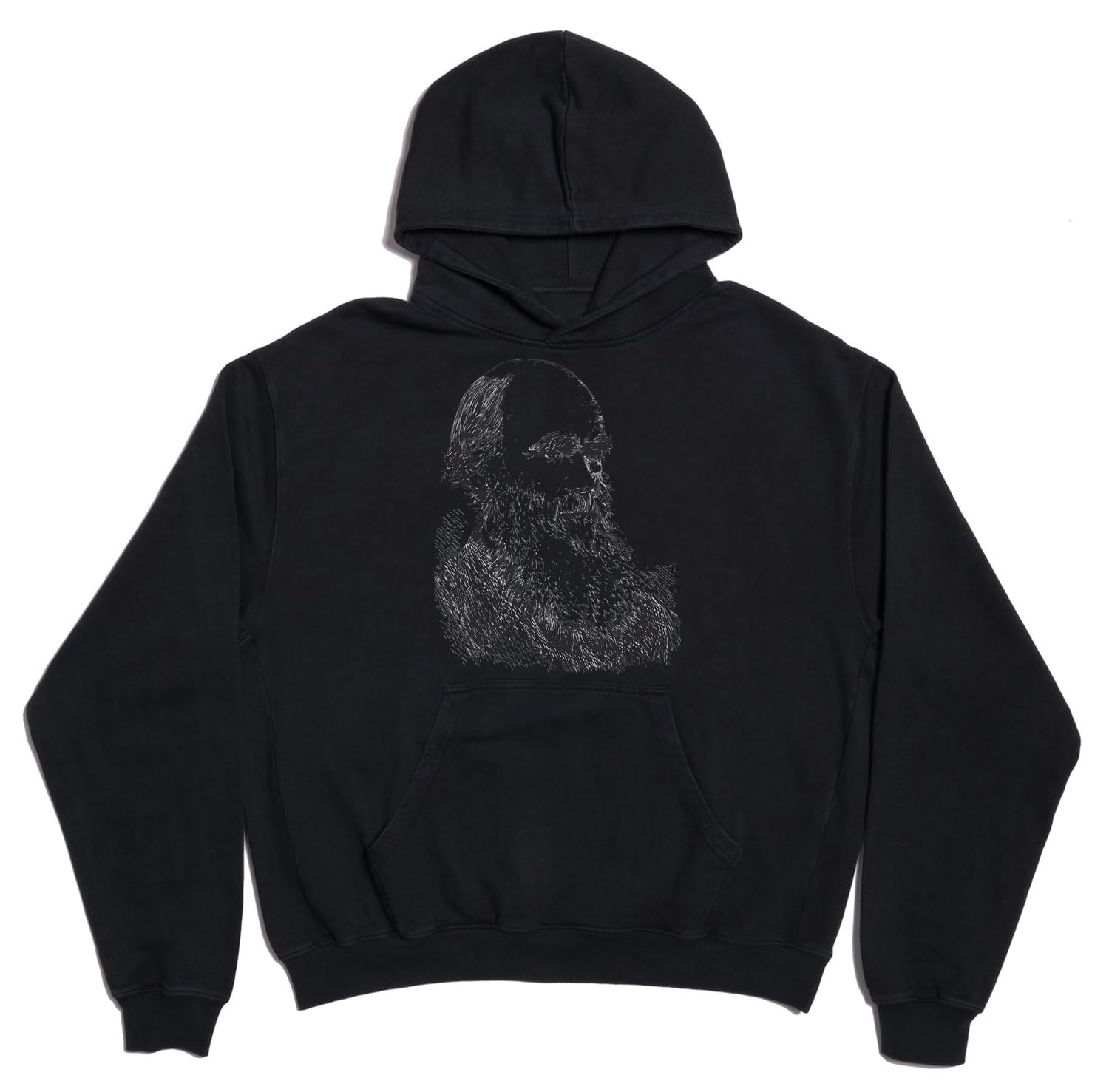 Biologist Grey Art Felpa con cappuccio unisex oversize in misto cotone pesante nero XL