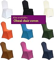 Vista 7 de Obstal 50 cintas elásticas de elastano para sillas de recepción de boda, bandas elásticas universales para sillas con hebilla deslizante