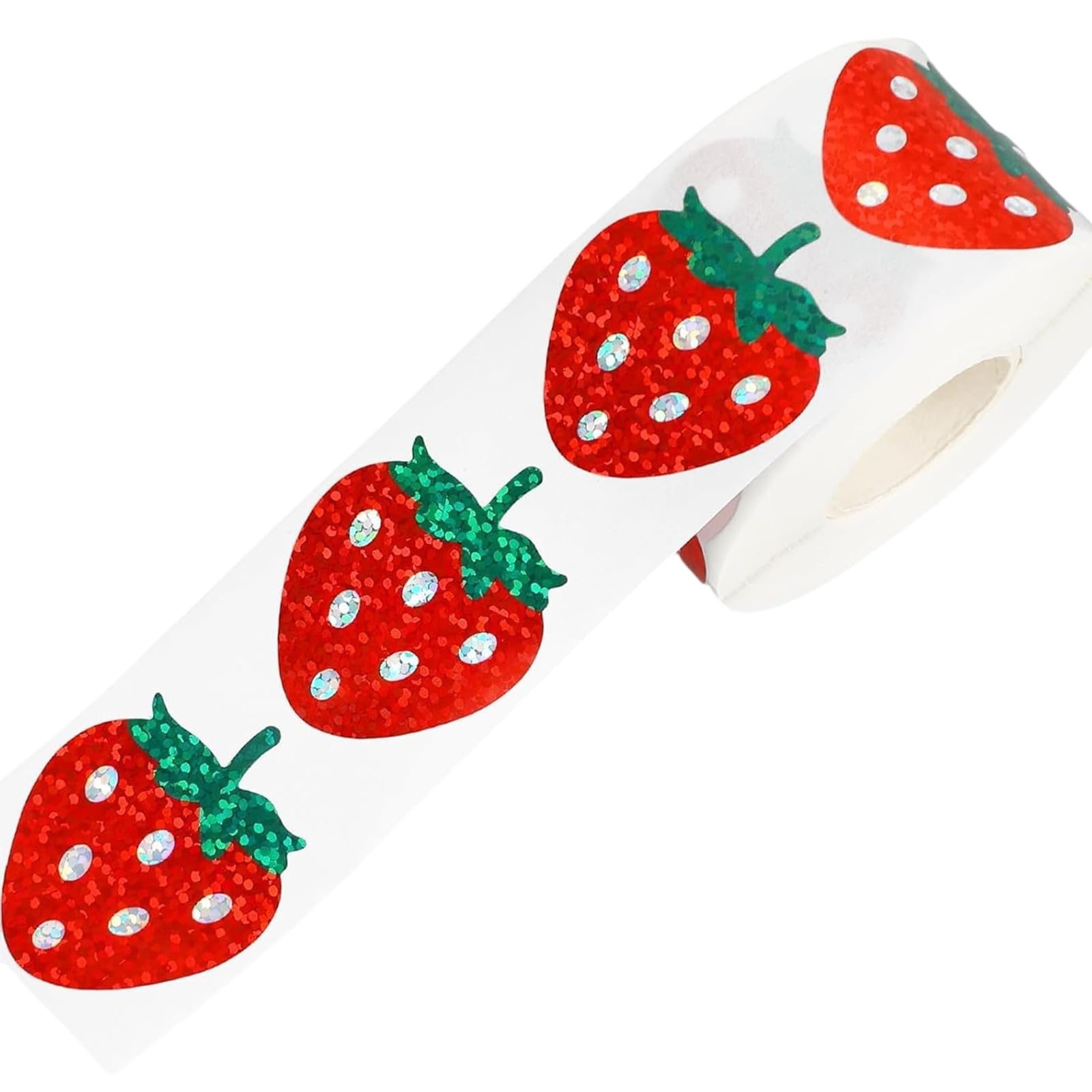 500 Pcs Strawberry Sticker Labels Decorative Sparkly Red Fruit Label for Envelopes Greeting Card