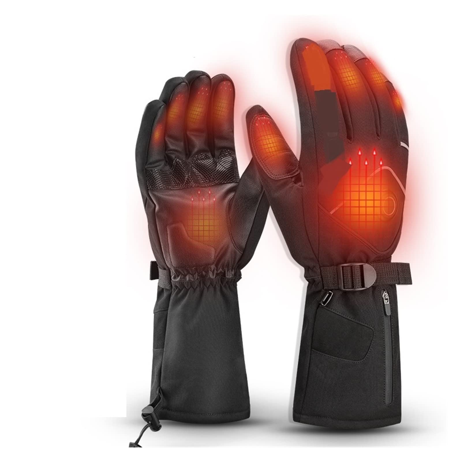 Gants chauffants électriques USB Gants de ski Gants de ski Gants de ski Gants d'hiver rechargeables imperméables USB Gants de batterie à écran tactile