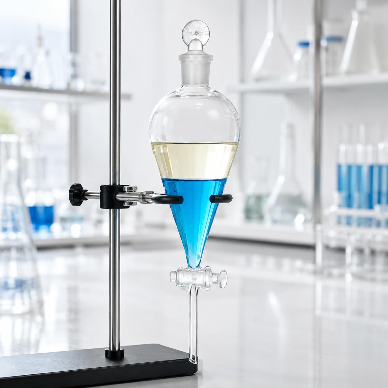 Embudo Decantación Vidrio Borosilicato Llave Cristal Matraz Lab-10000ml 29/32