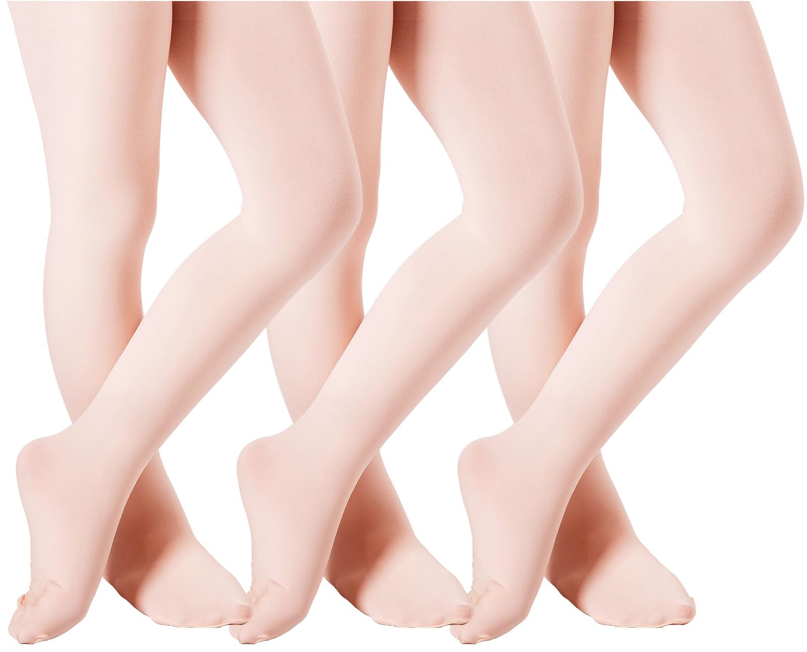DIPUG Ballet Tights for Girls - Thick Soft Footed Dance Tights for Toddlers and Kids