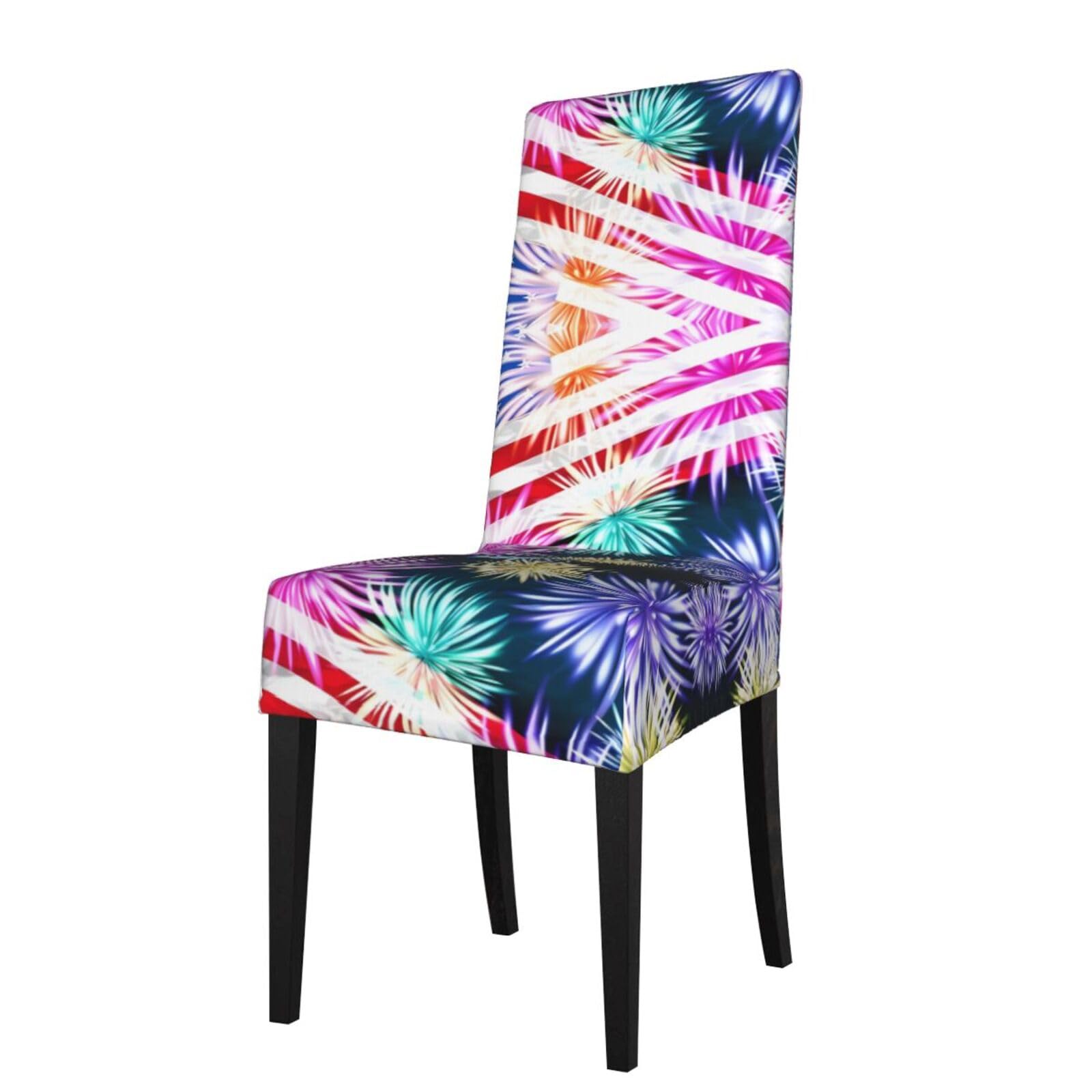 YYHHAOFA Patriotic 4th of July American Flag Prints Protection Cover for Dining Chair - Stretch Slipcovers, Easy Refresh for Your Dining Room & Event Decor