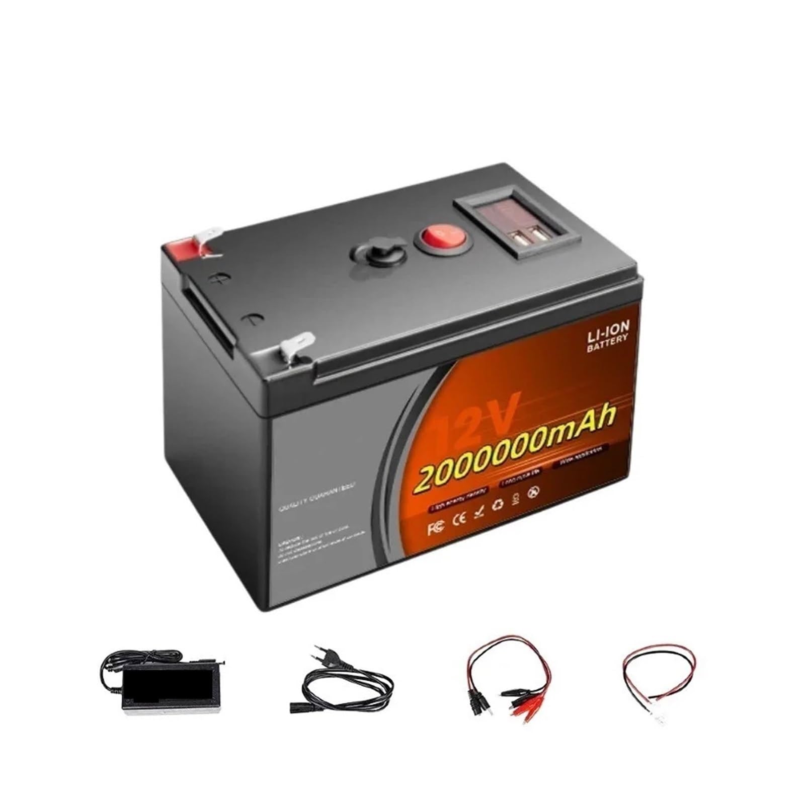 Batteria A Ciclo Profondo LiFePO4 12V 150AH Oltre 4000 Cicli BMS Integrato | For imbarcazioni con sistema di generazione di energia solare off-grid for camper e accumulo di energia domestica(200Ah)