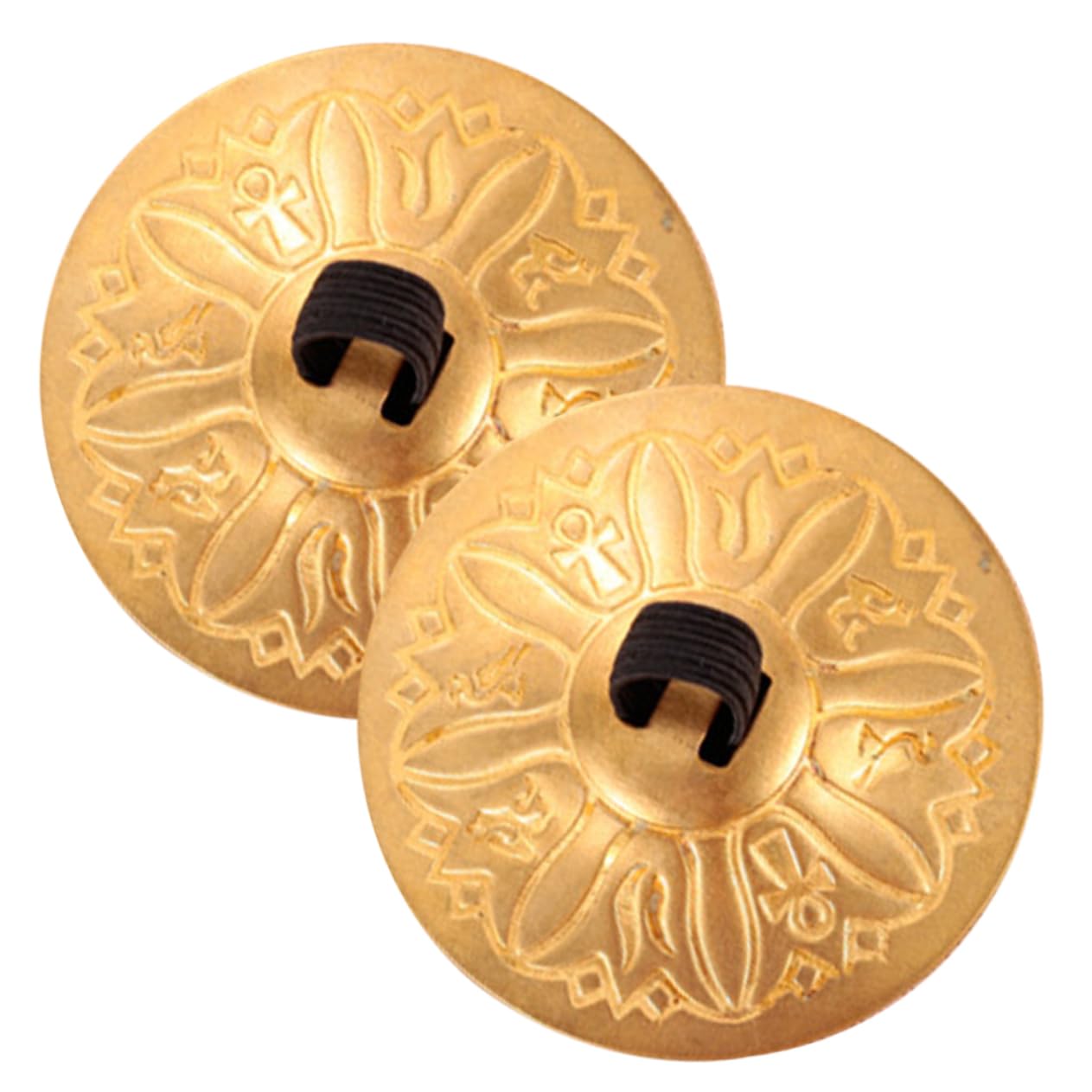 HANABASS 1Pair Portable Copper Finger Cymbals for Pattern Thick Loud Sound for Performances and Parties Copper Cymbal Props