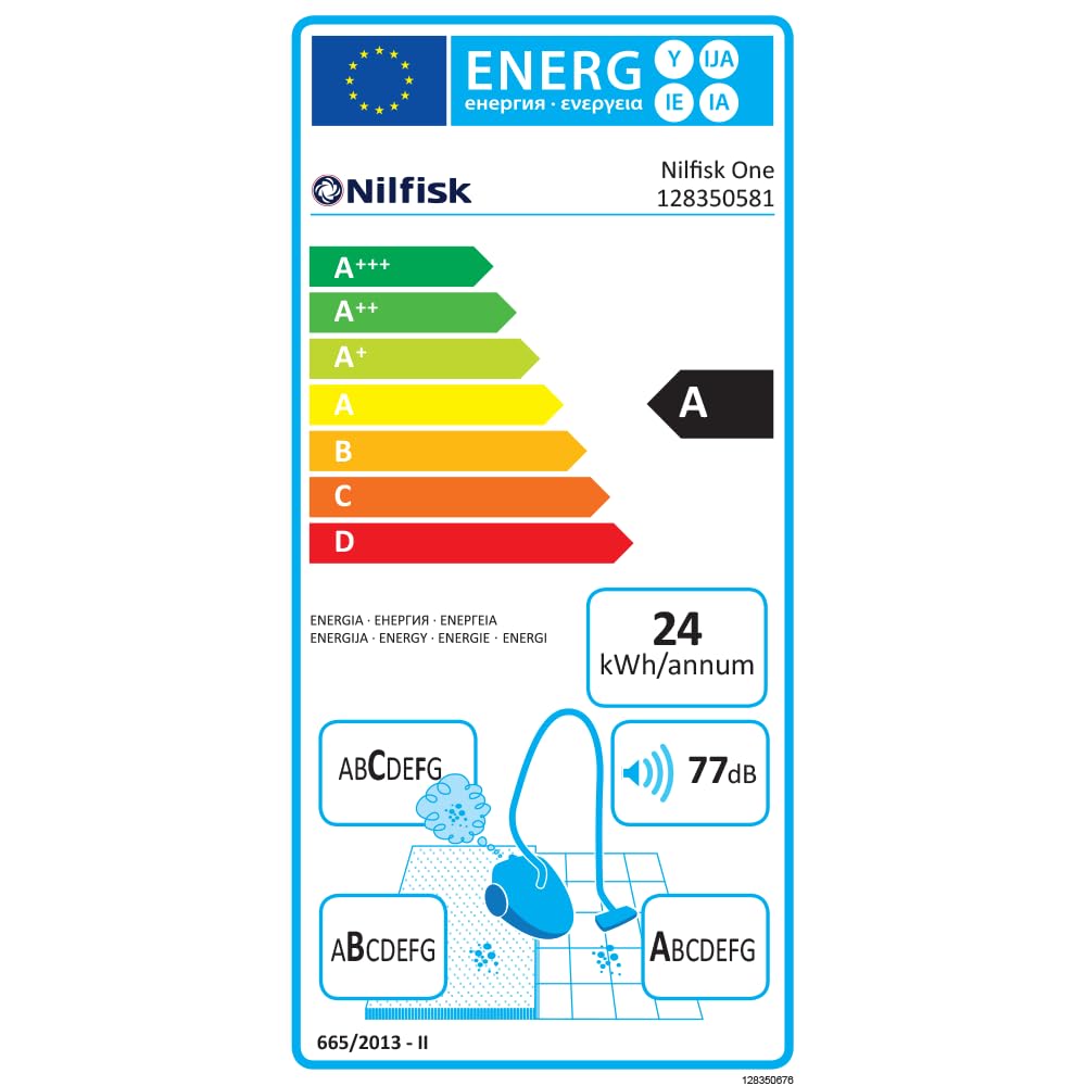 Nilfisk Aspiradora One para Suelos y Alfombras con Filtro EPA - Aspirador Potente, Compacto y Ligero - Blanca, 3L, 750W (WB10P05A)