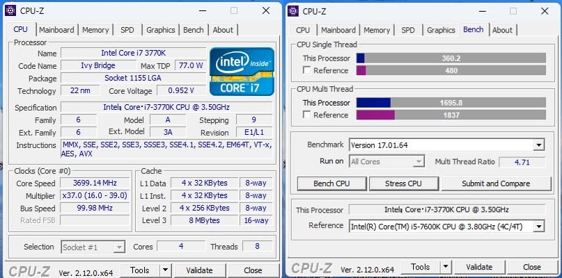 Intel CPU Core i7 3770K プロセッサー