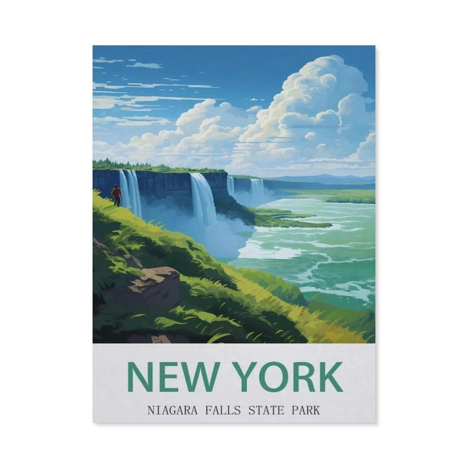 Vintage Metal Tin Sign，Niagara Falls State Park New York(30x40cm）