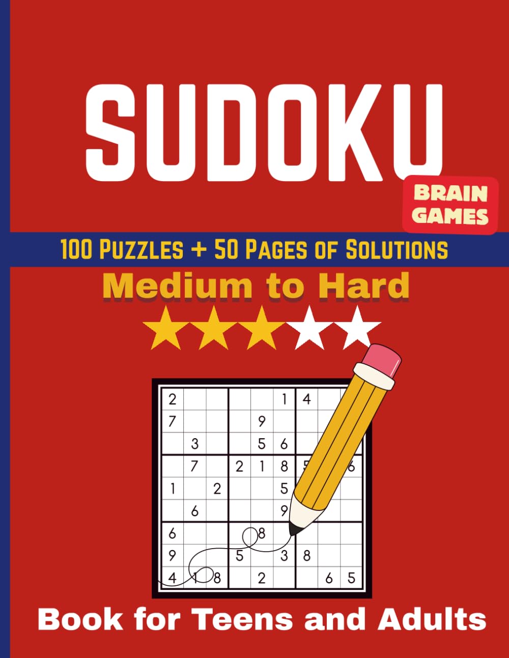 Sudoku Challenge: 100 Medium to Hard Puzzles for Teens and Adults with Full Solutions: 100 Large Print Puzzles for Adults and Teens (Medium-Hard Difficulty)