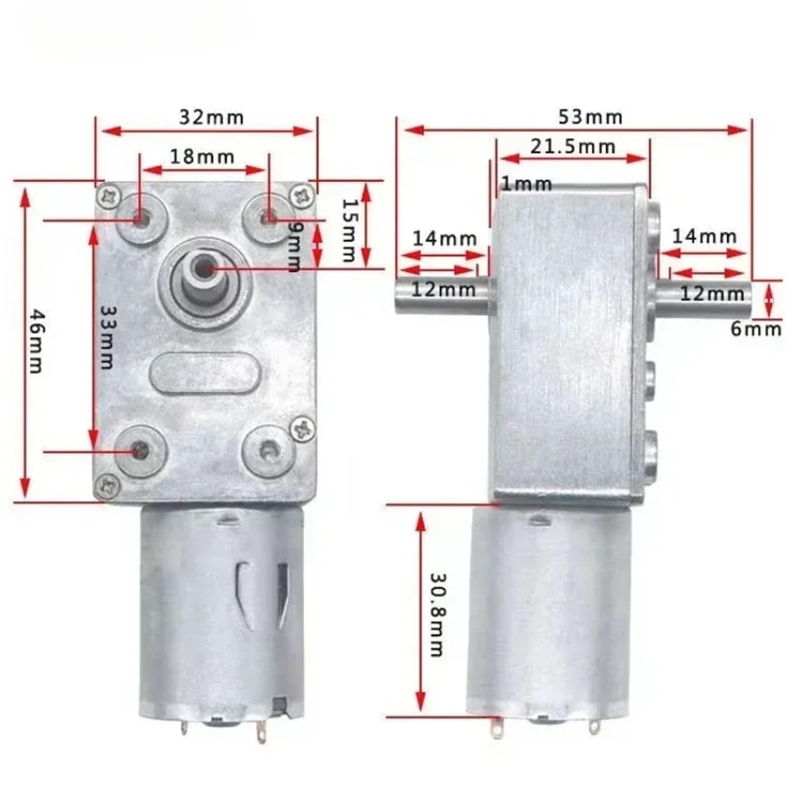 1 motor de engranaje helicoidal de doble eje de 12 V CC, reductor de doble eje de salida, 24 V CC, reducción inversa, autobloqueo, JGY370(Motor x bracket,210rpm,12V)