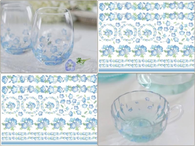 ガラス用 ポーセラーツ 転写紙 ガラス転写紙 まとめ売り ハンドメイド Amazon.co.jp: ポーセラーツ 転写紙 【ガラス用】水彩ネモフィラ