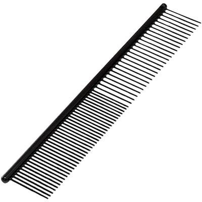 Ryan's Pet Supplies Paw Brothers Greyhound Style Teflon Comb for Dogs, Professional Grade, True Teflon, Fine/Medium, Ergonomic Handle, 7.5 in.