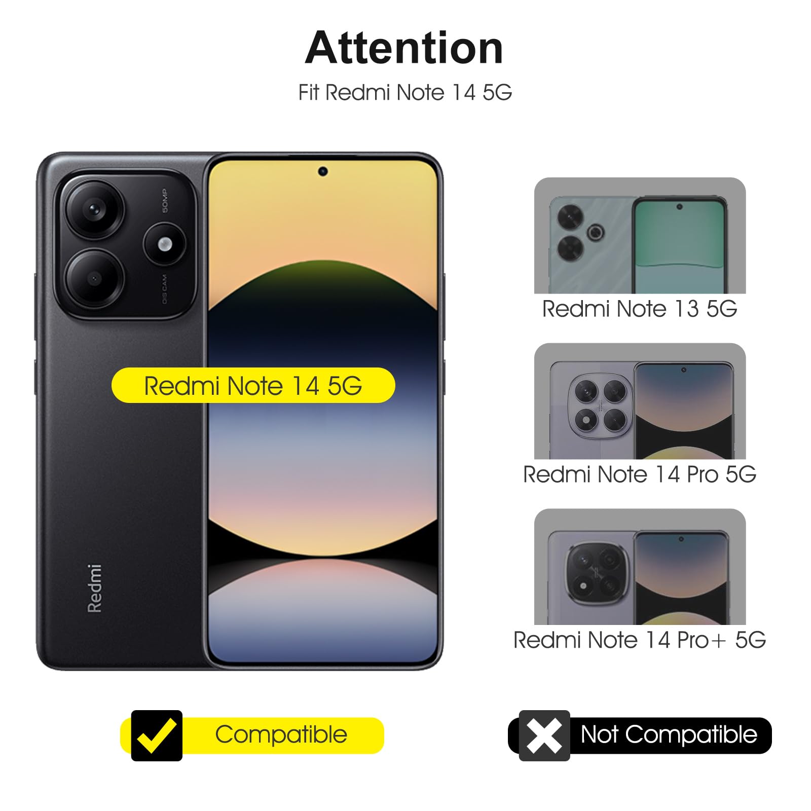 SPARIN 2+2, 2 Pezzi Vetro Temperato per Xiaomi Redmi Note 14 5G e 2 Fotocamera Posteriore Protector per Xiaomi Redmi Note 14 5G, Pellicola Vetro Protettiva con Strumento Di Allineamento Facile