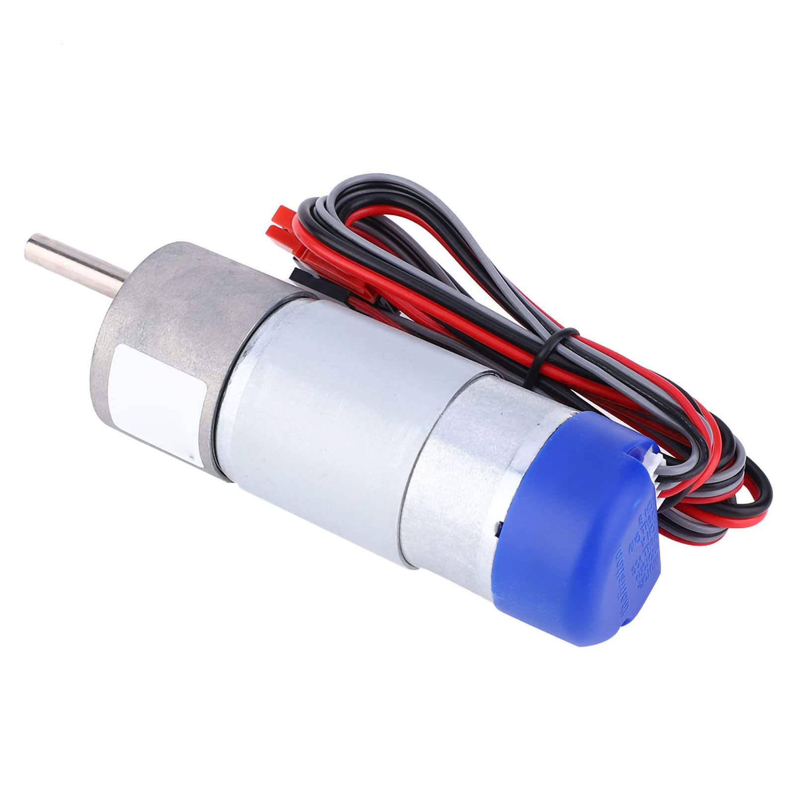 Motore Encoder con Spazzole 12 V CC Ad Alta Risoluzione per un Controllo Preciso del Robot, Adatto per Parti di Robot Tetrix Robotics e Pitsco - Acciaio con Alloggiamento Encoder in Plastica,