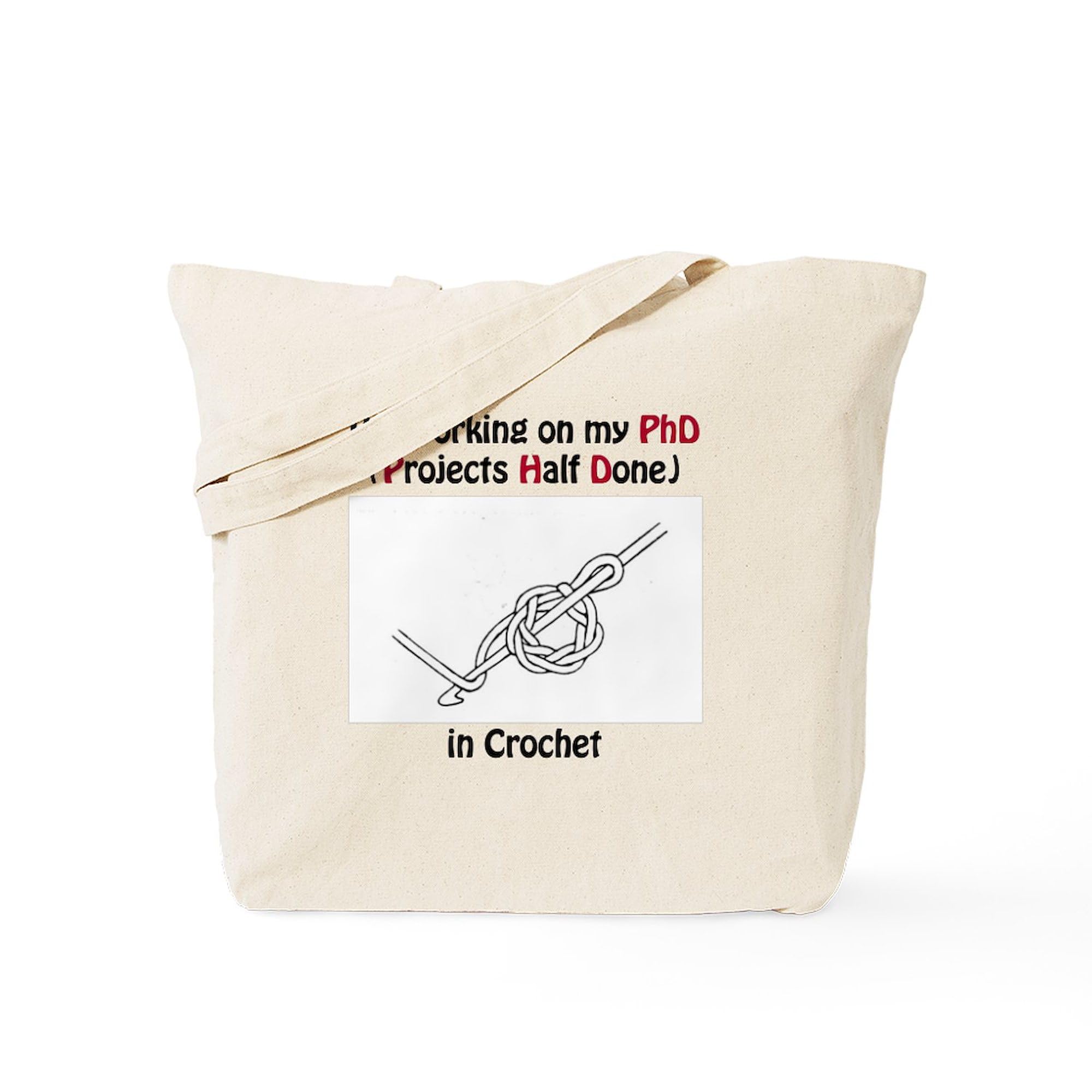 CafePress Crochet Phd Tote Bag Reusable Natural Beige Canvas Shopping Bag