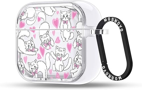 Miniatura 27 de MOSNOVO Funda protectora transparente para AirPods Pro 3, con anillo de metal duro de lujo de doble capa a prueba de golpes, diseñado para AirPods