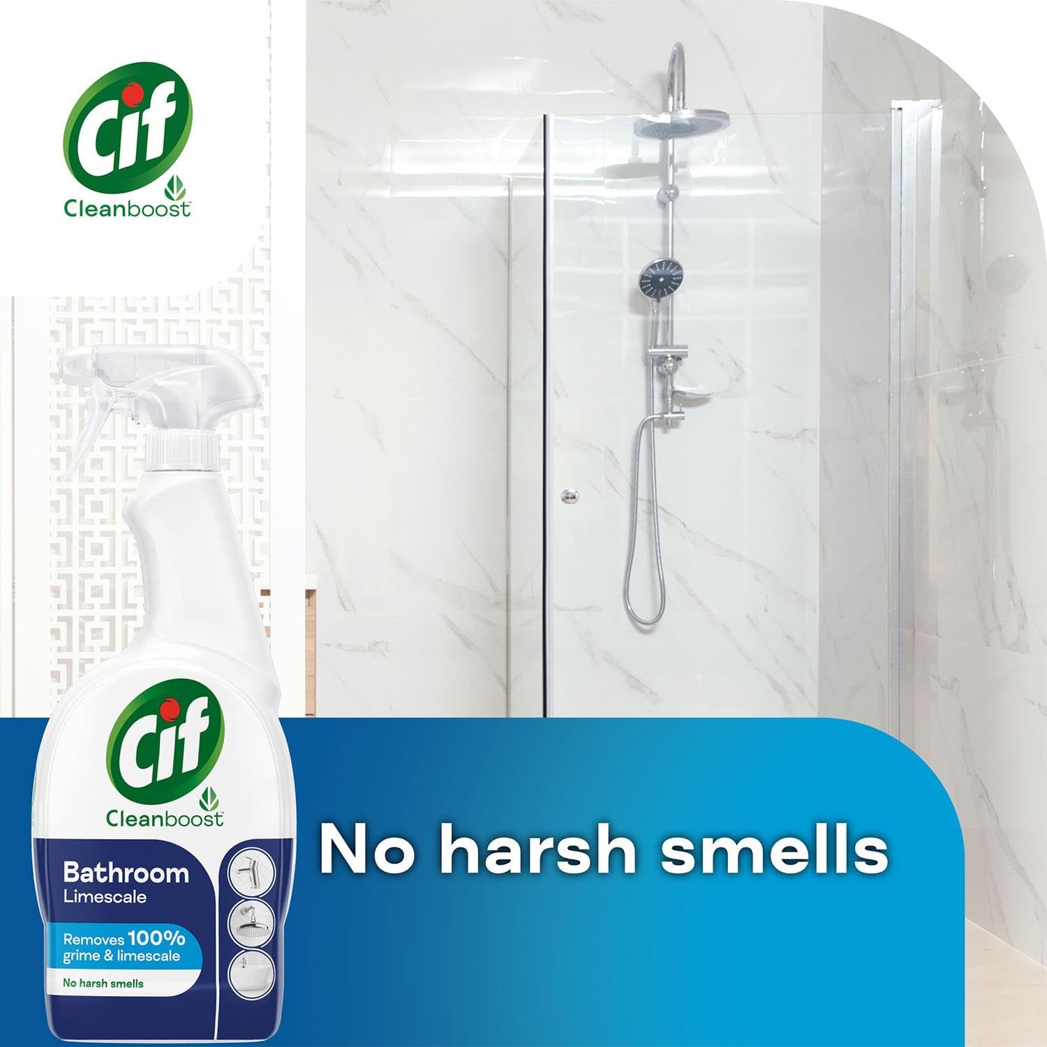 CIF Power und Shine Badezimmer-Spray, 6x 700 ml, 6 Stück ( XXL Pack )