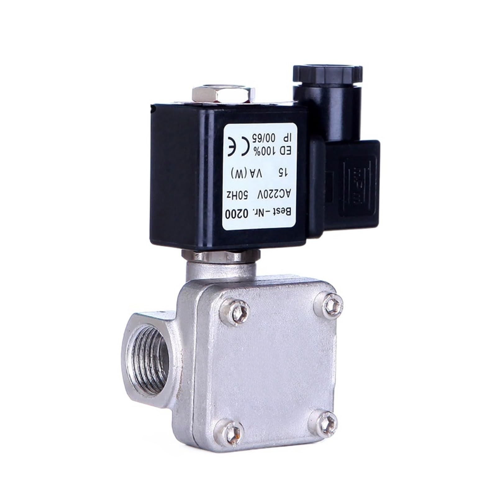 Válvula solenoide piloto de latón Normalmente Cerrada, Alta presión, 1.6Mpa, Acero Inoxidable 304, 1"(120vac-vition-seal)