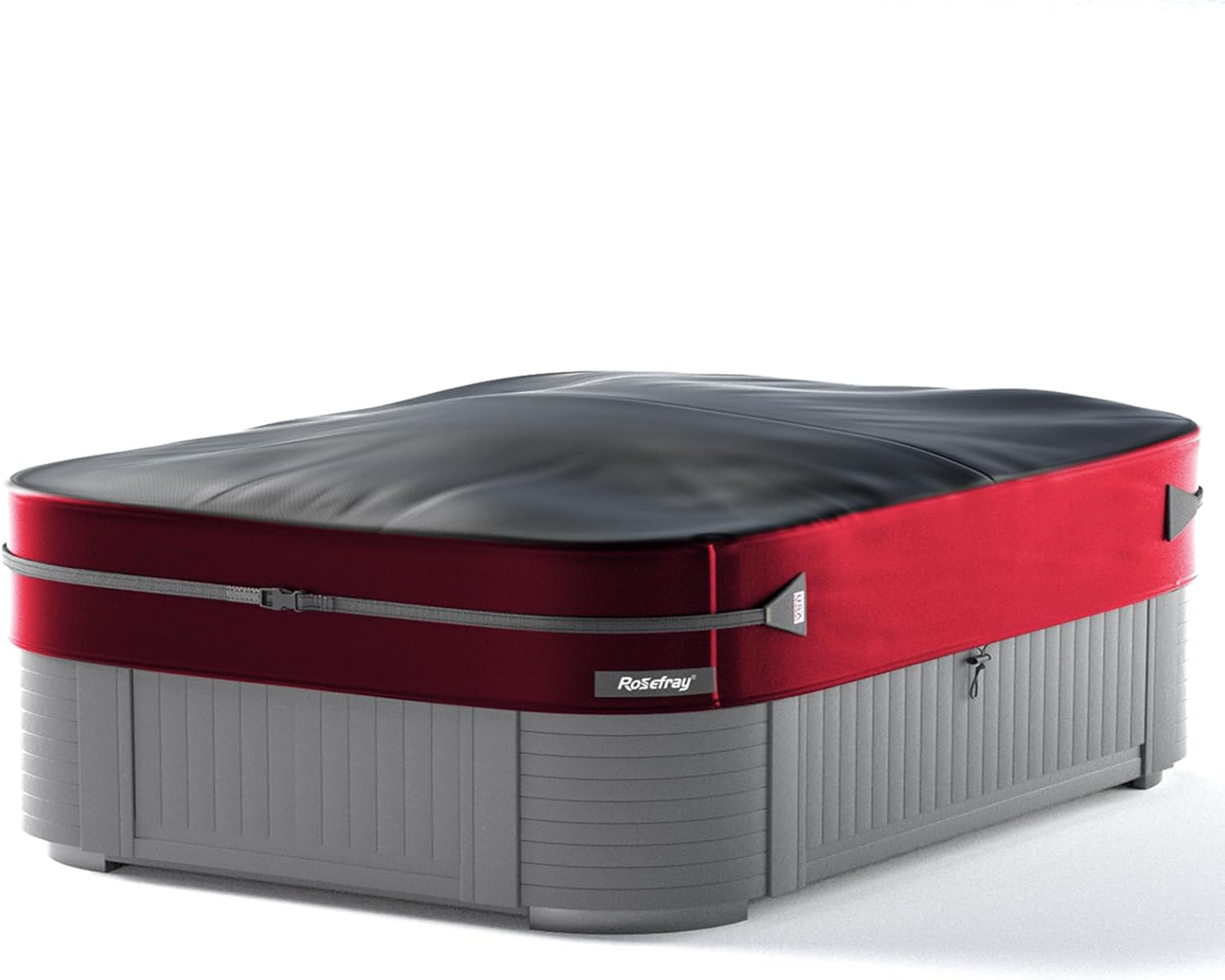 Rosefray 420D Outdoor Waterproof Square Hot Tub Cover Protector, Heavy Duty SPA Cover UV Protection Cover 76" L x 76" W x 20" H,Red/Black