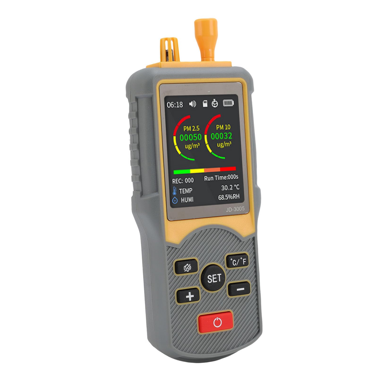 Keenso Contador de Partículas de Polvo, Detector Portátil Compacto de Calidad del Aire para Oficina en Casa y Fábrica, Detección de 0,3 um, 2,5 um y 10