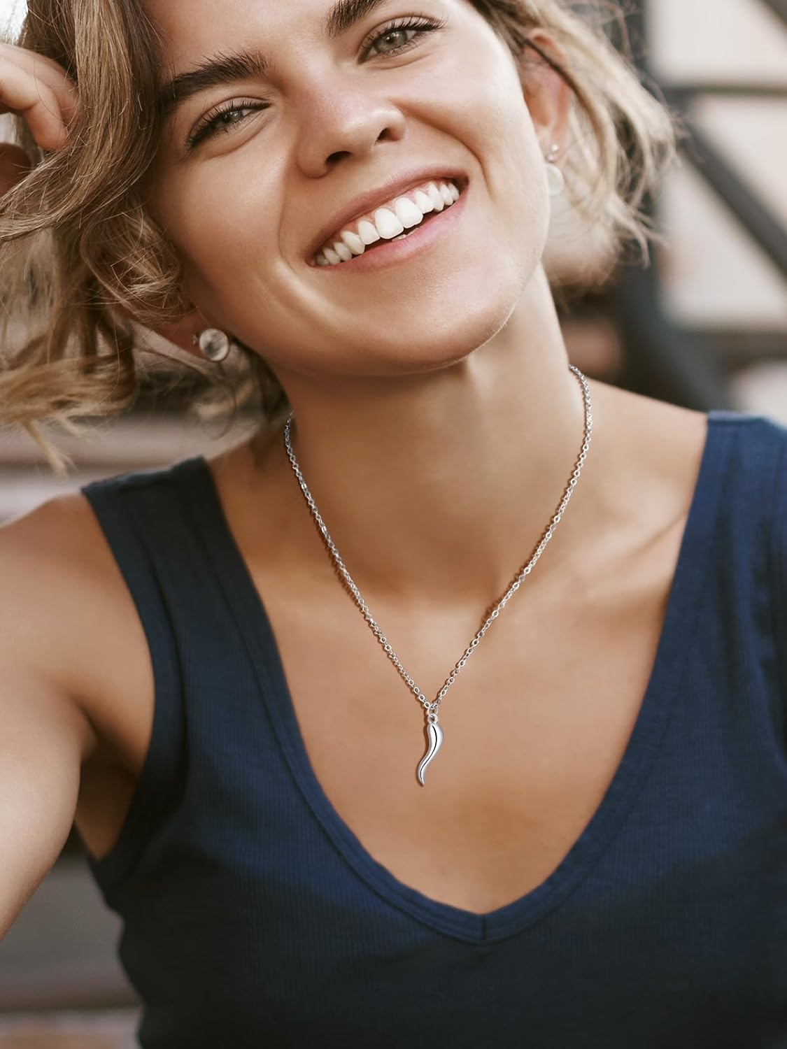 Italian Horn Necklace 14K Gold Plated Prepper Pendant Amulet Talisman Jewelry Stainless Steel Chain Cornicello Necklaces for Women - Image 3