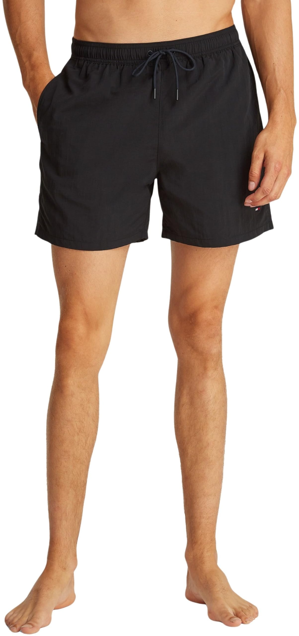 Tommy Hilfiger Herren Badeshorts | Medium Drawstring mit Logo, Schwarz, Größe M