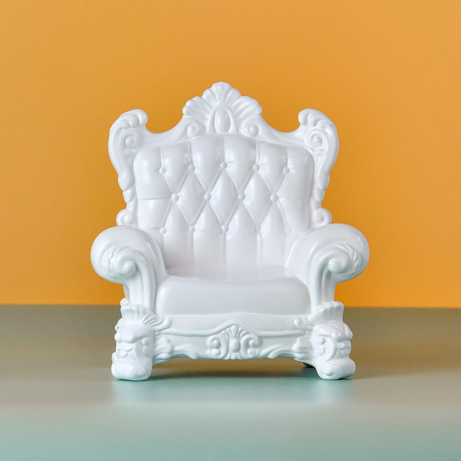 YMY DOLL Cute Miniature Sofa 1/12 Scale Dollhouse Accessory (White Low-Back)