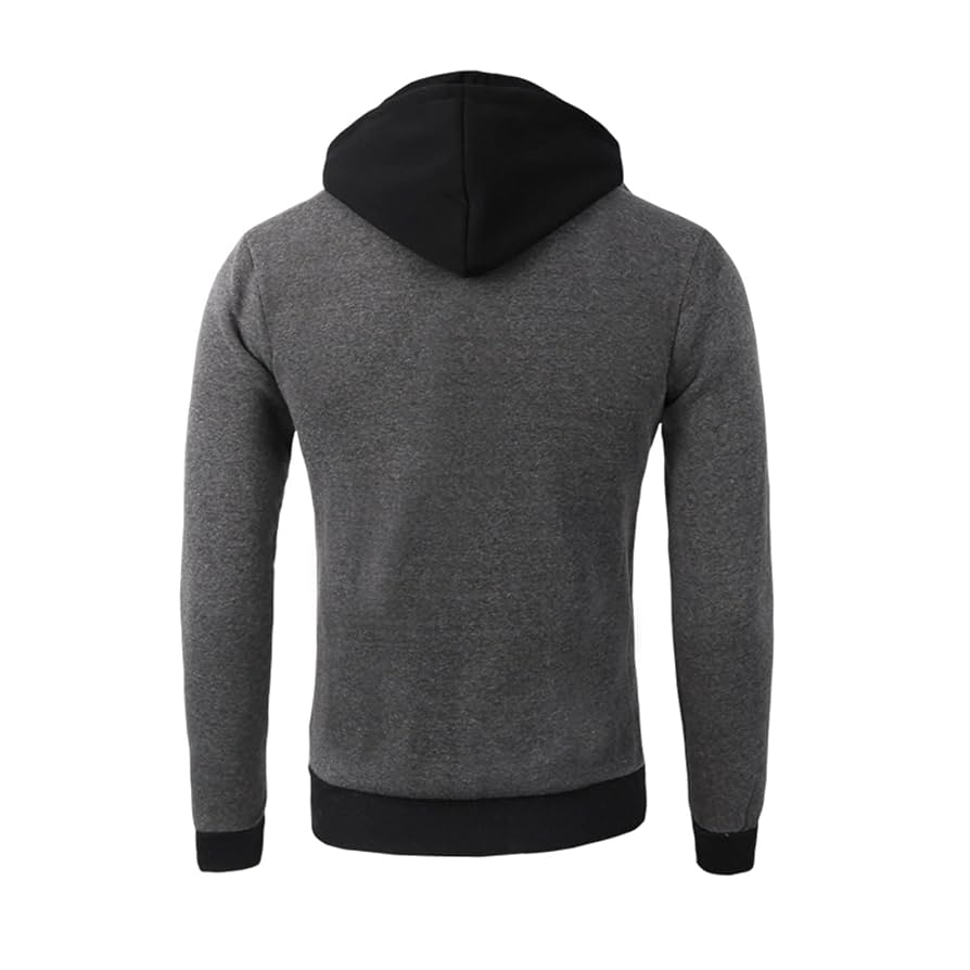 Maiyifu-GJ Men's Double Zipper Turtleneck Fleece Hoodie
