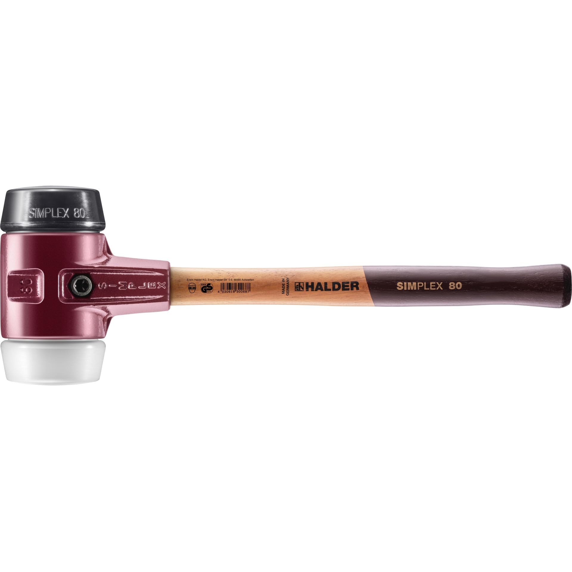 Halder 3027.080 SIMPLEX Soft-face Hammer, Ergonomic Handle, 2770g,...