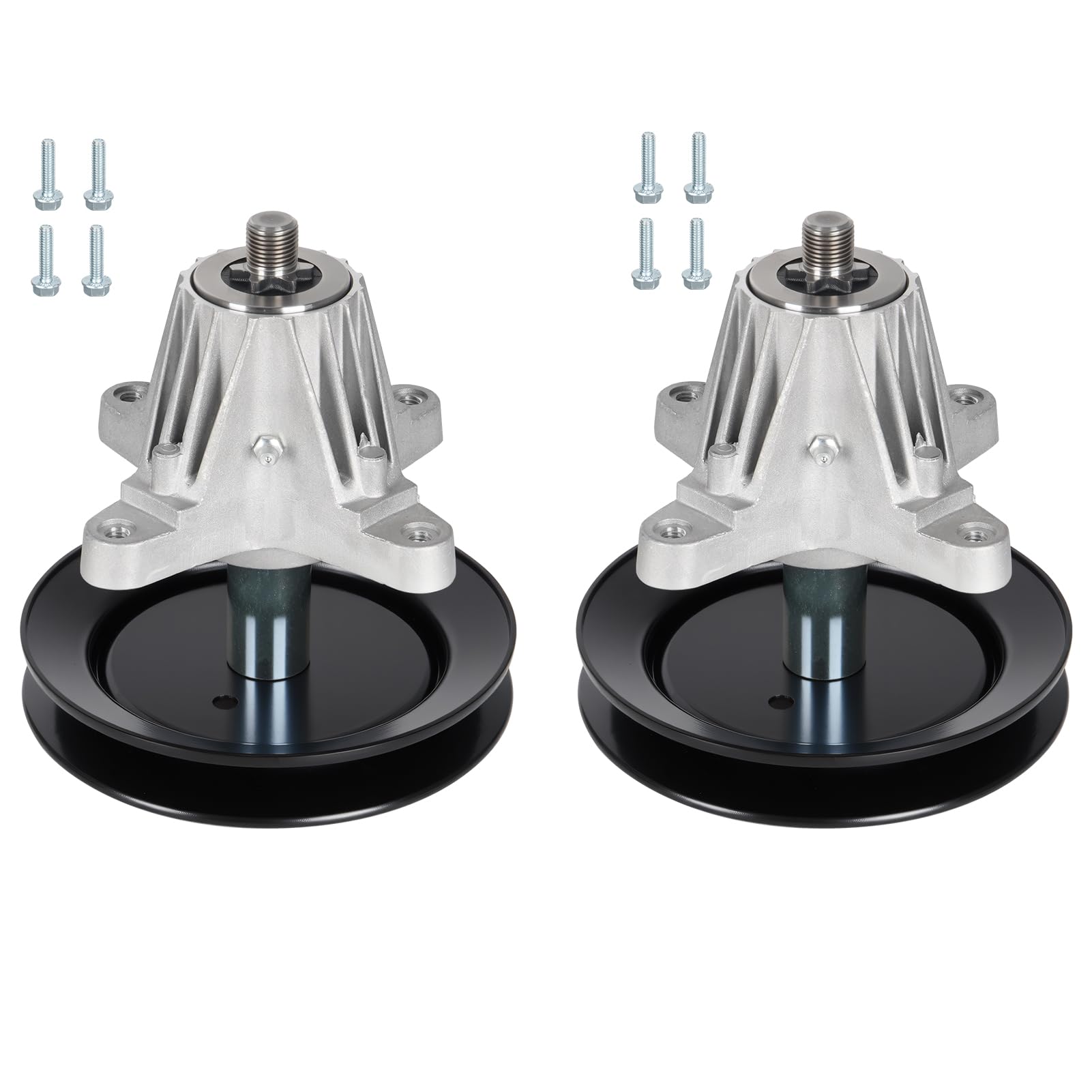 Photo 1 of 2 Pcs 918-04822A Spindle for 42" Deck Cub Cadet LTX1040 LTX1042 RZT42, for MTD LT1000 LT2000, 918-04822 618-04822 918-04889 30-8001 14328 82-058 with Pulley OD 6-1/5", Fit Most 42" and 30" Mini Riders