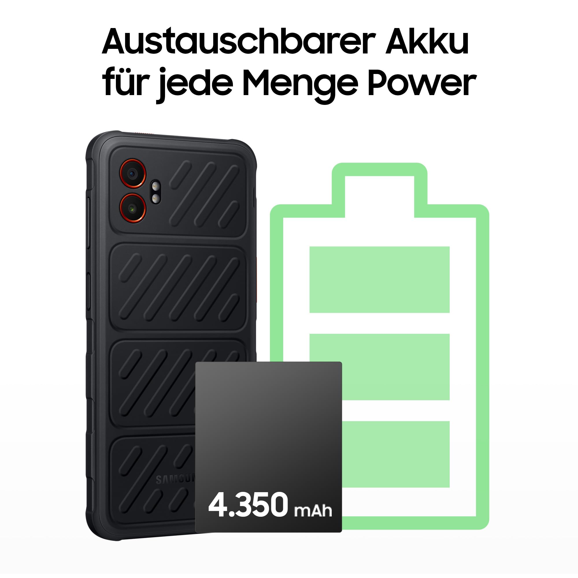 Samsung Galaxy Xcover7 Pro, Robustes AI Smartphone ohne Vertrag, Android-Handy mit Knox Suite, 6 GB RAM, 128 GB Speicher, 50-MP-Kamera, Awesome Graphite, 3 Jahre Herstellergarantie