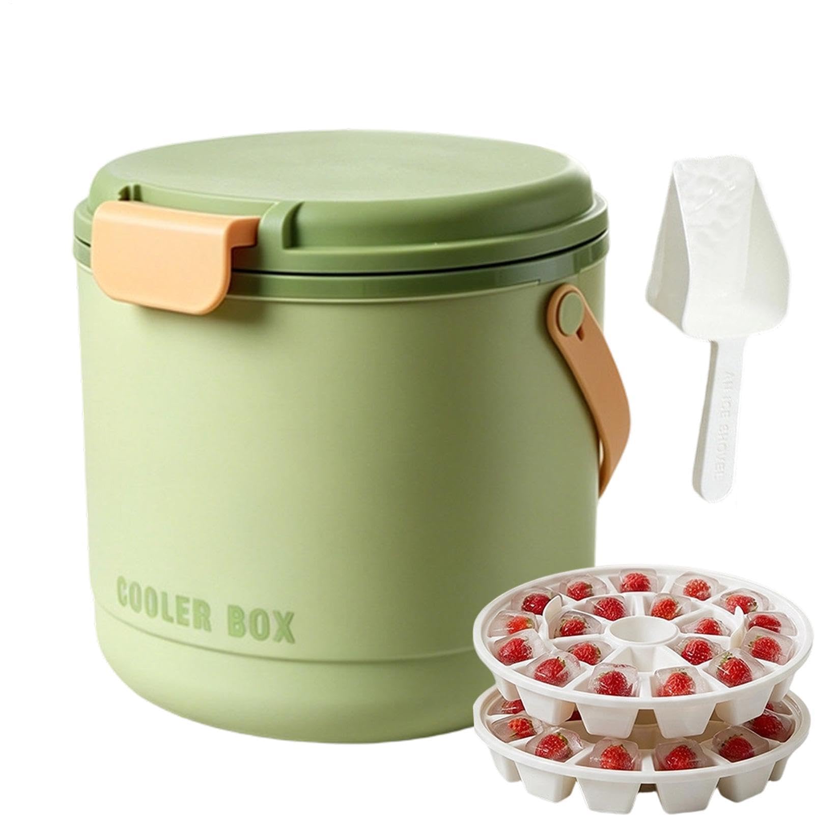 Seau À Glace 2 En 1 Seau Lavable Avec Couvercle Et 2 Plateaux