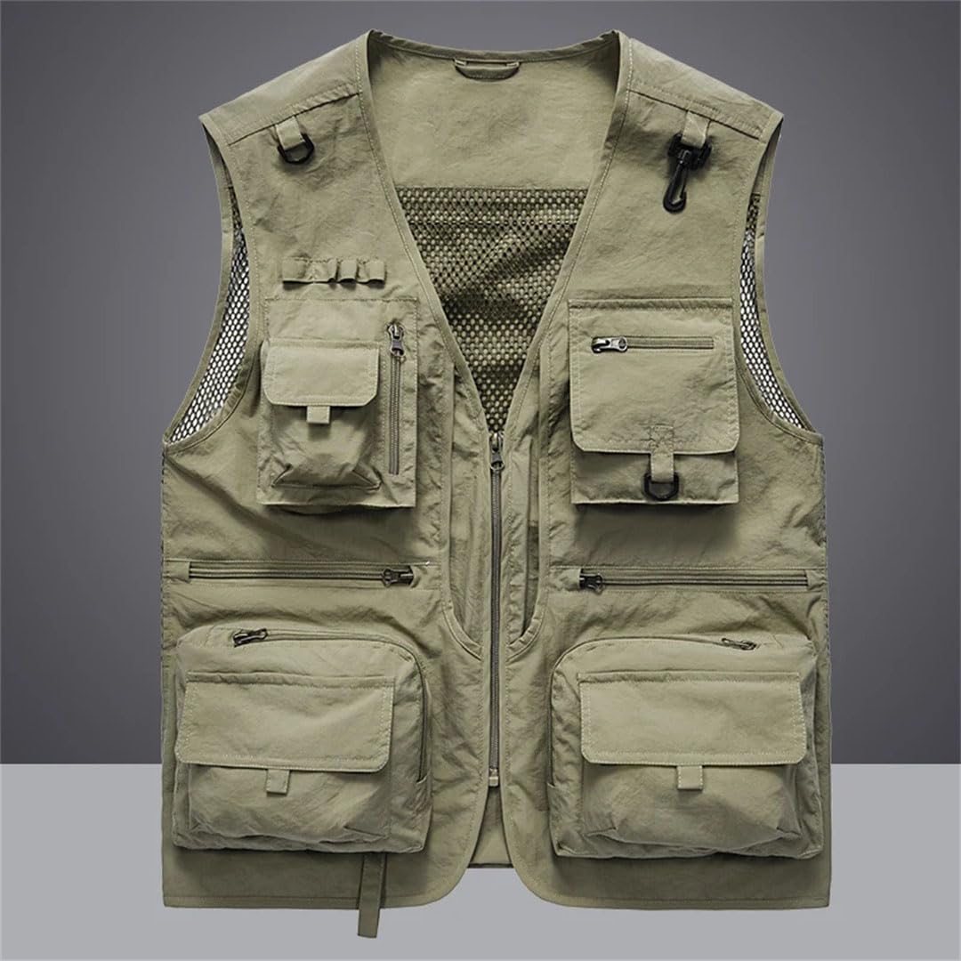 Gilet da uomo multitasche classico senza maniche per fotografo all'aperto giacche da pesca