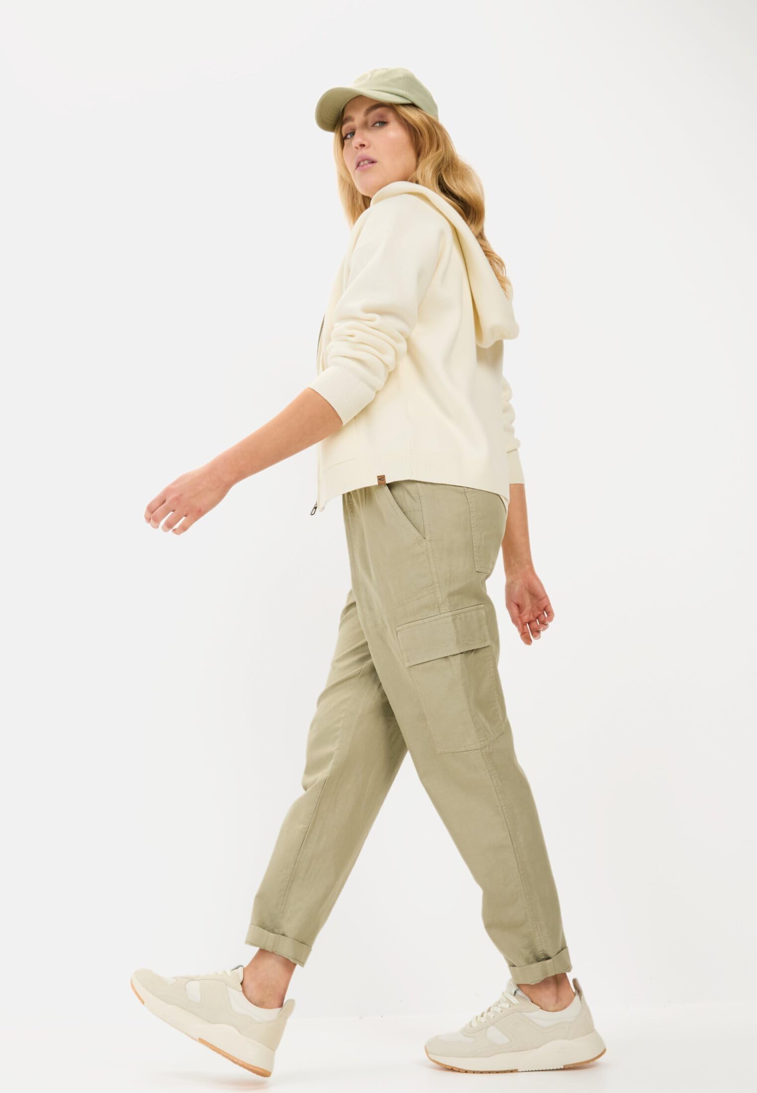 camel active Damen Loose Fit Hose aus Leinenmix