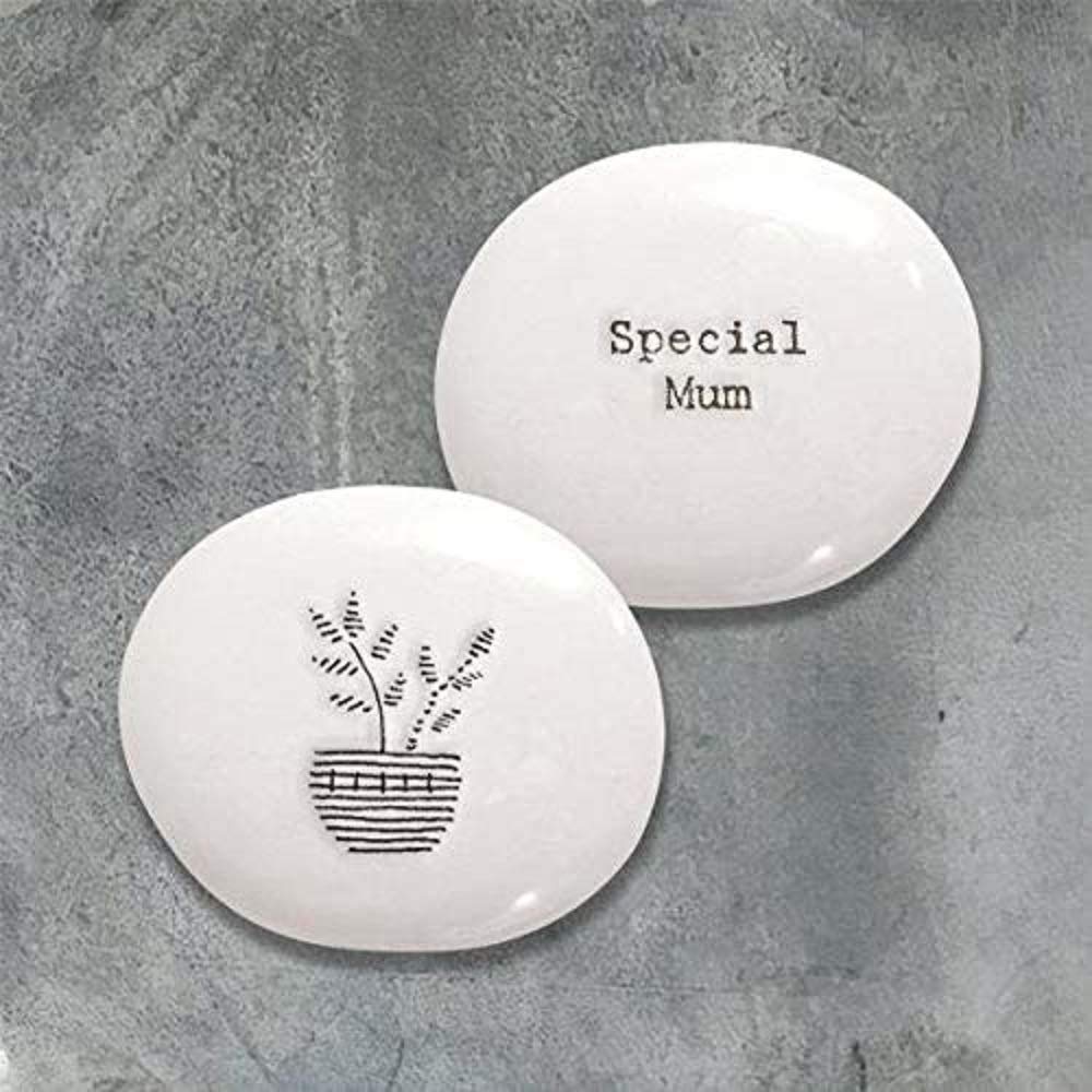 East Of India White East Of India: Sentimental Porcelain Pebble: Special Mum