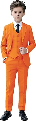 YuanLu Boys Suit for Kids Tuxedo Wedding Ring Bearer Outfit, 5 Piece Boy Slim Fit Formal Suits with Adjustable Waist