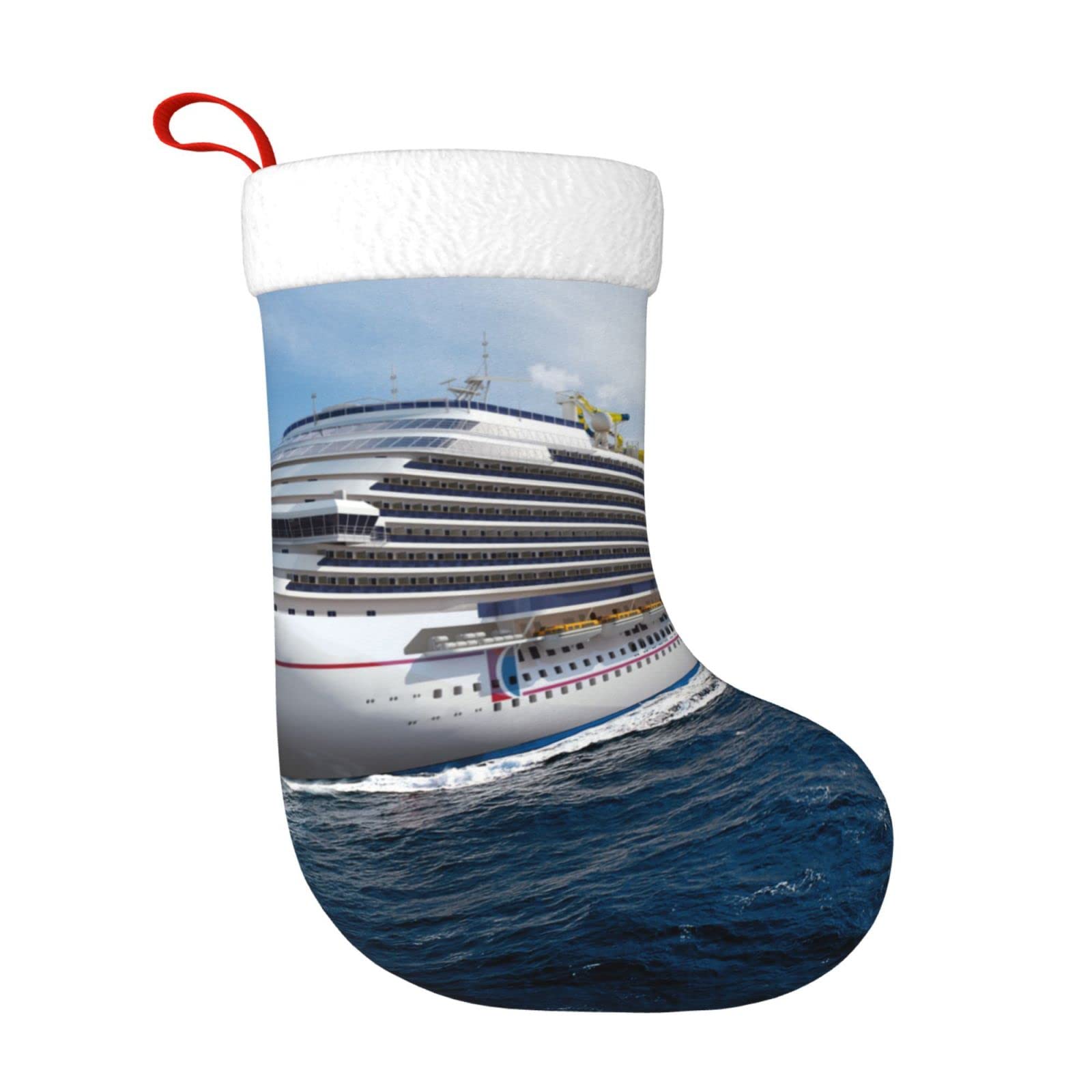 Froon Cruise Ship Plush Christmas Decorative Stocking - Perfect Holiday Decorative Stocking, Ideal For Gifts & Presents-Xmas Stocking Bags