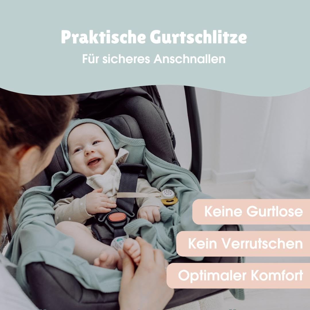 emma & noah UV-Einschlagdecke 40+ 0-8 Monate Babydecke für Babyschale Maxi Cosi® Atmungsaktiv