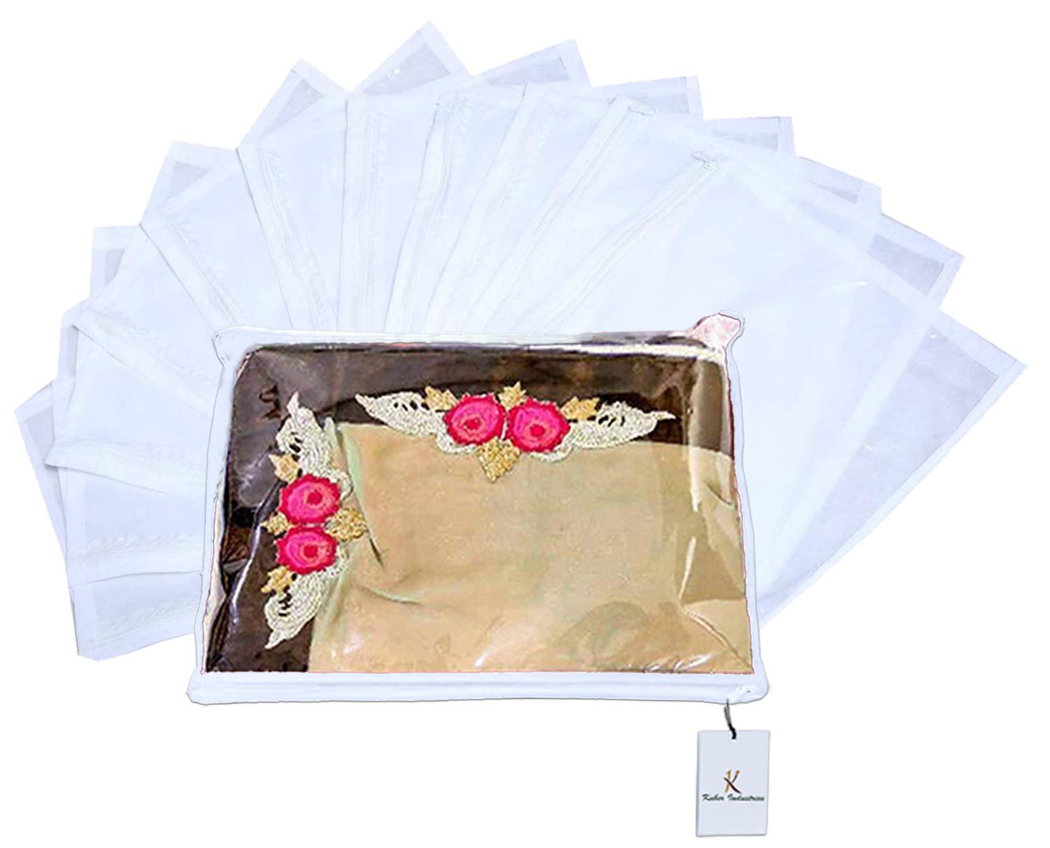 Kuber Industries 12 Piece Non Woven Saree Cover Set, White (VARTION22) (B0795VHXR3) Amazon Price History, Amazon Price Tracker