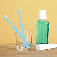 Vista 7 de 2 Piezas Cepillo de Dientes de Mechón Cabeza Pequeña Extremo Cónico Wisdom Interdental Interespacio Cuidado Suave Cepillo de Dientes Pequeño azul