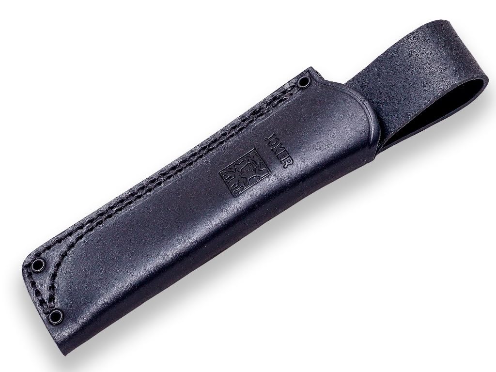joker Sopravvivenza Coltello Ursus 0CM116, Manico in Canvas Micarta Nero, Lama 10 cm di Böhler N695, Fodero in Pelle Nera, Strumento per la Pesca, Caccia, Campeggio e Trekking