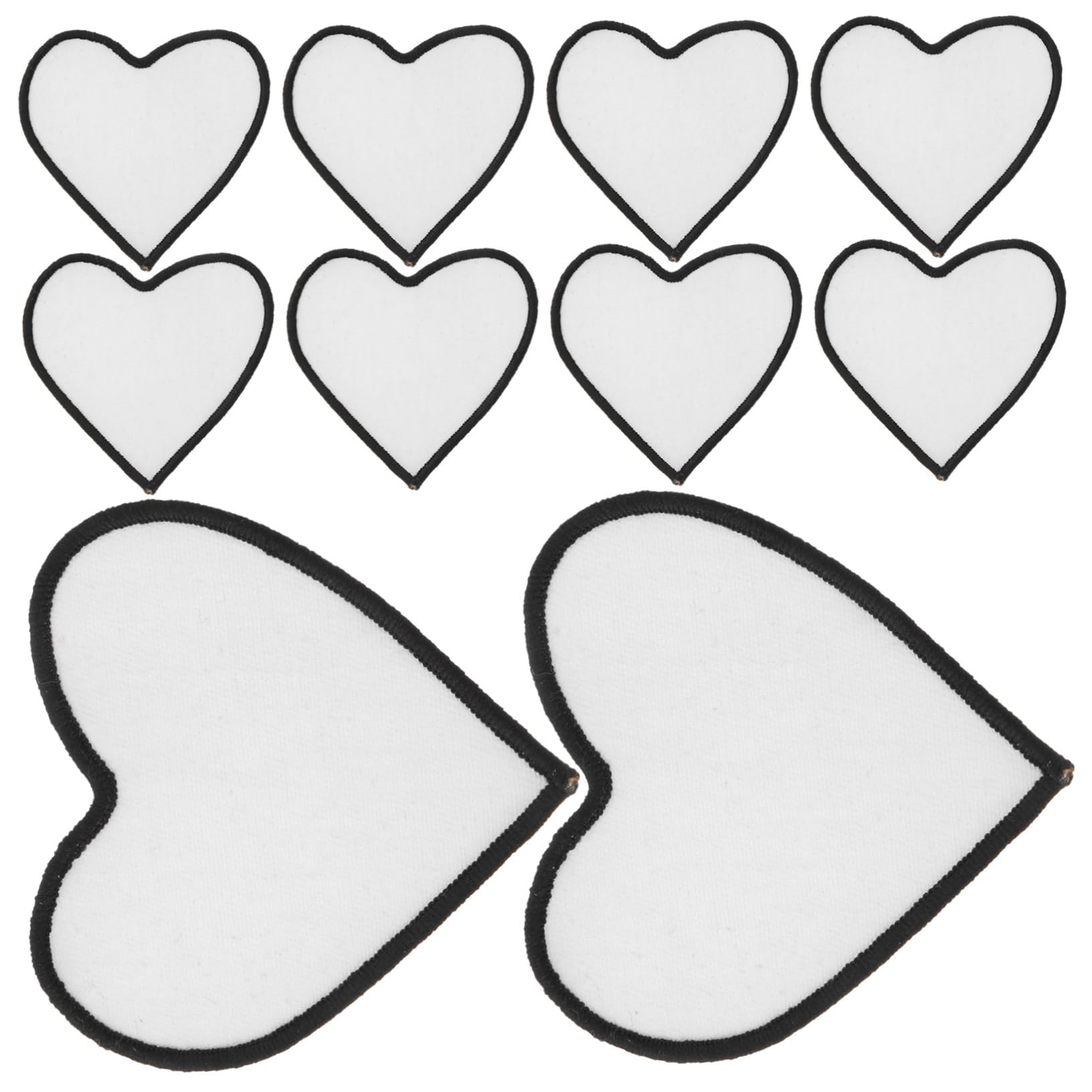 LurroseHeart Sublimation Patches 10pcs Non-woven Fabric Adhesive Clothes DIY Custom Patches
