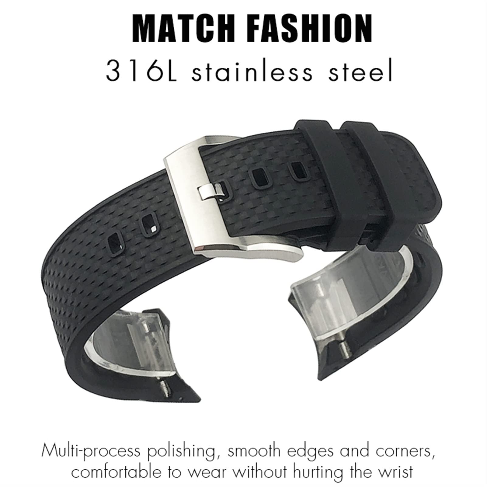 Für IWC Aquatimer IW329001 IW376803, schwarzes wasserdichtes Armband, Silikon-Uhrenarmband, 22 mm Schnellwechselsystem, Gummi-Armband