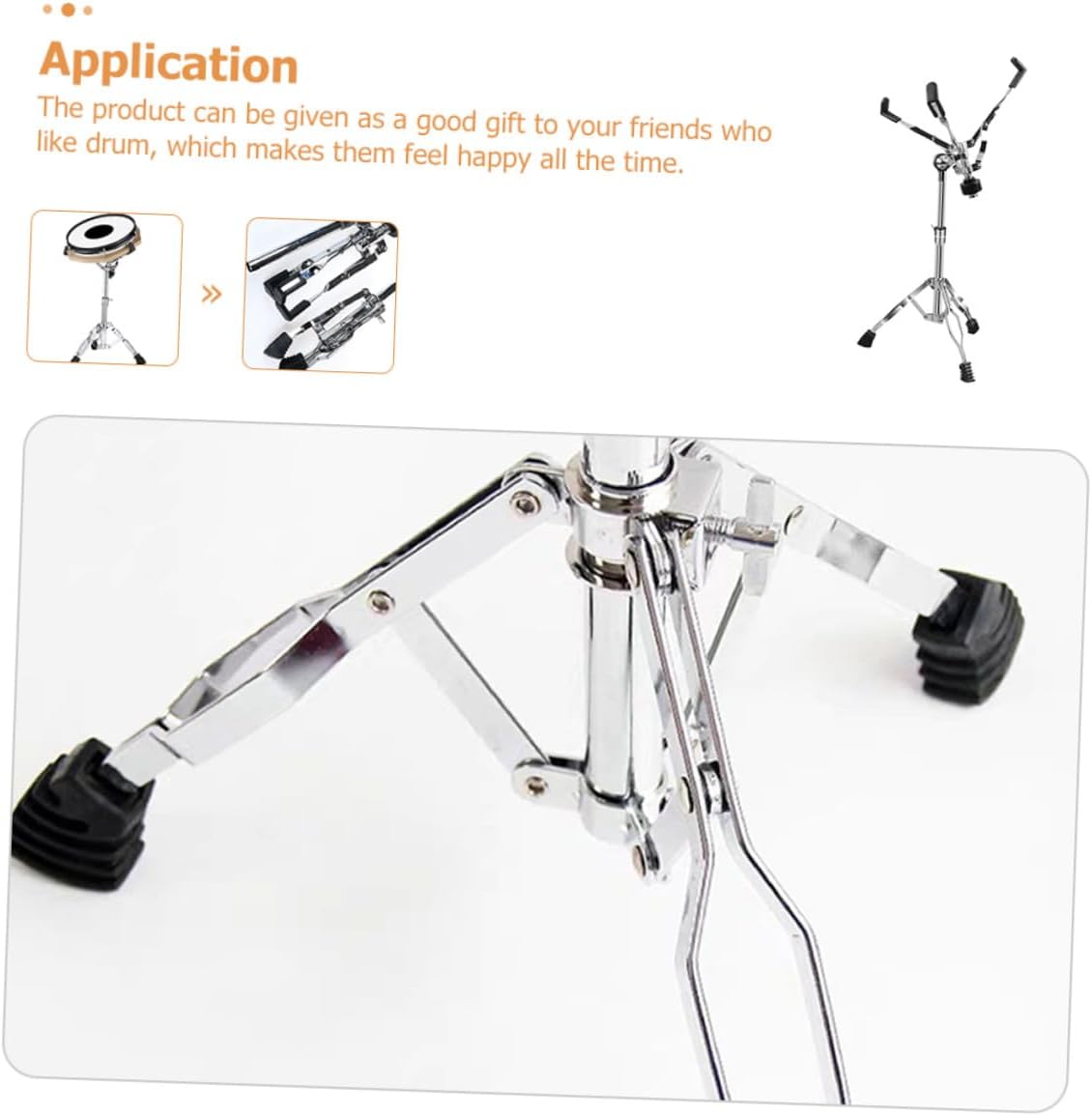 Adjustable Alloy Snare Drum Stand with Portable Practice Shelf Sturdy Drum Rack Holder